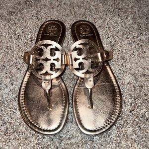 Gold Tory Burch Miller Sandals